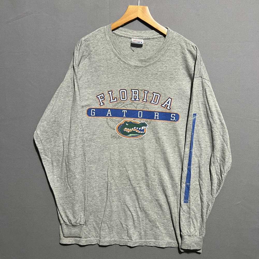 Florida Gators Hanes Beefy-T Shirt Mens Large Gray Long Sleeve College Tee